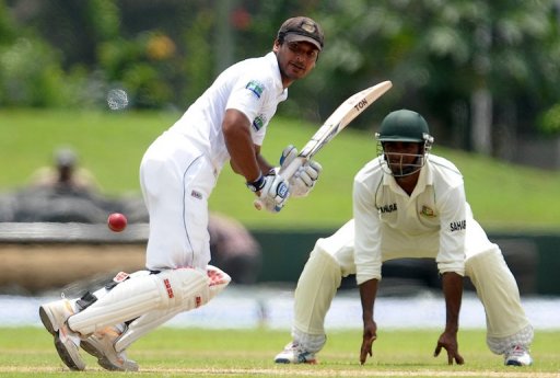 Kumar Sangakkara (left) plays a shot during a Test match against Bangladesh in Galle on March 8, 2013 Kumar Sangakkara (left) plays a shot during a Test match against Bangladesh in Galle on March 8, 2013