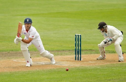 England captain Alastair Cook bats against New Zealand in Dunedin on March 9, 2013 England captain Alastair Cook bats against New Zealand in Dunedin on March 9, 2013