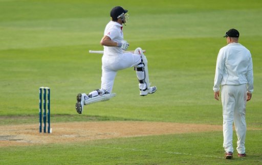 England's Nick Compton celebrates his maiden Test century, against New Zealand, in Dunedin, on March 9, 2013 England's Nick Compton celebrates his maiden Test century, against New Zealand, in Dunedin, on March 9, 2013