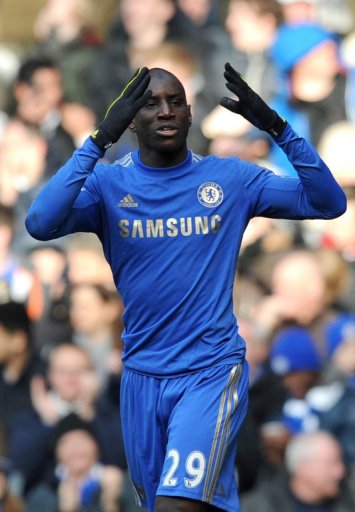 Chelsea striker Demba Ba in action against West Bromwich Albion on March 2, 2013 Chelsea striker Demba Ba in action against West Bromwich Albion on March 2, 2013