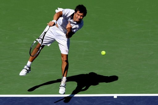 Russia's Evgeny Donskoy is pictured during his Indian Wells Masters match against Andy Murray on March 10, 2013 Russia's Evgeny Donskoy is pictured during his Indian Wells Masters match against Andy Murray on March 10, 2013