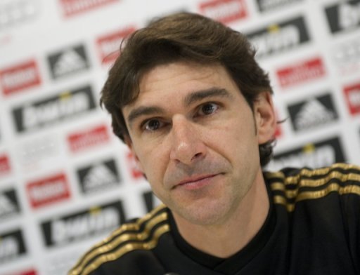 Real Madrid assistant boss Aitor Karanka is pictured at a press conference in Madrid on December 21, 2011 Real Madrid assistant boss Aitor Karanka is pictured at a press conference in Madrid on December 21, 2011