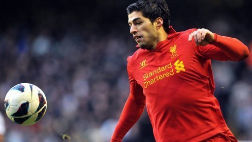 Liverpool striker Luis Suarez is pictured during their Premier League match against Tottenham Hotspur on March 10, 2013 Liverpool striker Luis Suarez is pictured during their Premier League match against Tottenham Hotspur on March 10, 2013