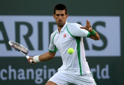 Serbia's Novak Djokovic is pictured during his Indian Wells match against Fabio Fognini in California on March 10, 2013 Serbia's Novak Djokovic is pictured during his Indian Wells match against Fabio Fognini in California on March 10, 2013
