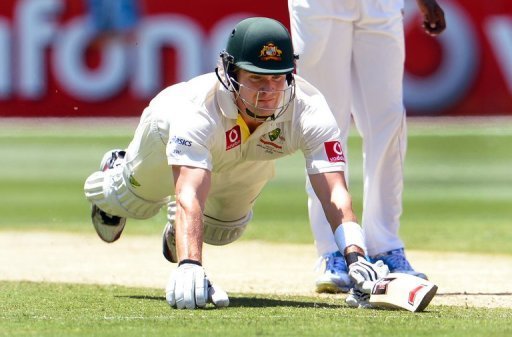 Shane Watson dives to beat a Sri Lankan throw during the second Test on December 27, 2012 Shane Watson dives to beat a Sri Lankan throw during the second Test on December 27, 2012