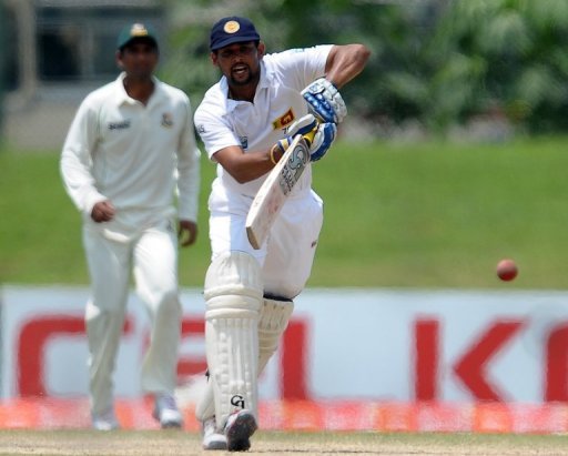 Tillakaratne Dilshan plays a shot during the final day of the opening Test against Bangladesh on March 12, 2013 in Galle Tillakaratne Dilshan plays a shot during the final day of the opening Test against Bangladesh on March 12, 2013 in Galle