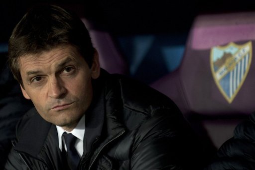 Barcelona's coach Tito Vilanova on January 13, 2013 at Rosaleda stadium in Malaga Barcelona's coach Tito Vilanova on January 13, 2013 at Rosaleda stadium in Malaga