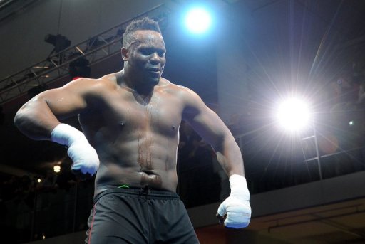 Dereck Chisora poses during a public training in Munich on February 15, 2012 Dereck Chisora poses during a public training in Munich on February 15, 2012