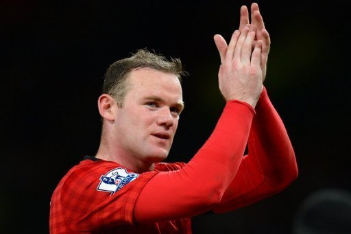 Manchester United's English striker Wayne Rooney at Old Trafford, Manchester, England, February 10, 2013 Manchester United's English striker Wayne Rooney at Old Trafford, Manchester, England, February 10, 2013