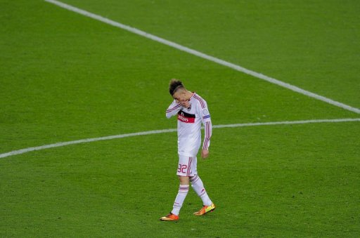 AC Milan's forward Stephan El Shaarawy reacts at Camp Nou stadium in Barcelona on March 12, 2013 AC Milan's forward Stephan El Shaarawy reacts at Camp Nou stadium in Barcelona on March 12, 2013