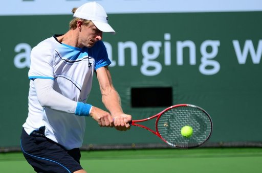 Thomas Berdych of the Czech Republic hits a backhand return against Kevin Anderson of South Africa on March 14, 2013 Thomas Berdych of the Czech Republic hits a backhand return against Kevin Anderson of South Africa on March 14, 2013