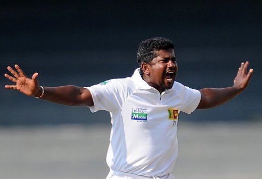 Sri Lanka's Rangana Herath appeals for a wicket during the second Test against Bangladesh in Colombo, on March 16, 2013 Sri Lanka's Rangana Herath appeals for a wicket during the second Test against Bangladesh in Colombo, on March 16, 2013