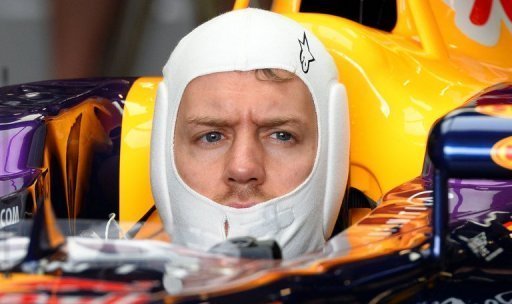 Sebastian Vettel is pictured in his car during a practice session for the Australian GP in Melbourne on March 16, 2013 Sebastian Vettel is pictured in his car during a practice session for the Australian GP in Melbourne on March 16, 2013