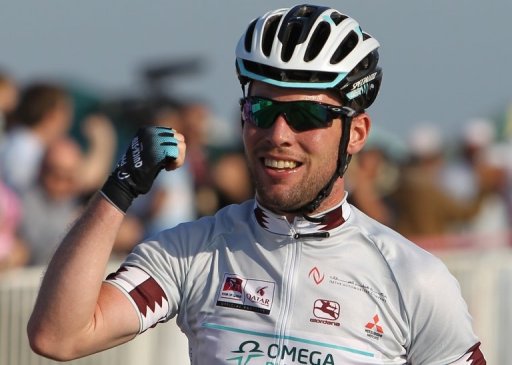 British cyclist Mark Cavendish is seen during the Tour of Qatar in Doha on February 6, 2013 British cyclist Mark Cavendish is seen during the Tour of Qatar in Doha on February 6, 2013