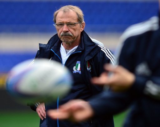 Italy coach Jacques Brunel is pictured during the captain's run in Rome on February 2, 2013 Italy coach Jacques Brunel is pictured during the captain's run in Rome on February 2, 2013