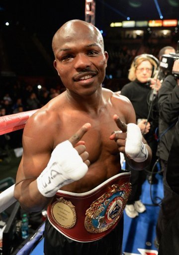 Timothy Bradley celebrates after defeating Ruslan Provodnikov to retain his WBO welterweight title on March 16, 2013 Timothy Bradley celebrates after defeating Ruslan Provodnikov to retain his WBO welterweight title on March 16, 2013