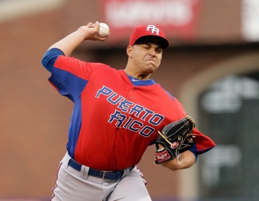 Mario Santiago of Puerto Rico pitches during their WBC semi-final against Japan on March 17, 2013 Mario Santiago of Puerto Rico pitches during their WBC semi-final against Japan on March 17, 2013