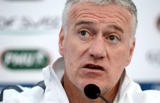 Didier Deschamps gives a press conference in Clairefontaine-en-Yvelines, near Paris, on March 18, 2012 Didier Deschamps gives a press conference in Clairefontaine-en-Yvelines, near Paris, on March 18, 2012