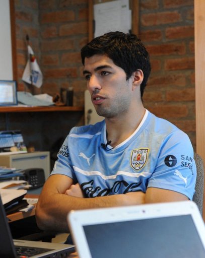 Luis Suarez gives an interview with AFP on March 19, 2013, in Montevideo Luis Suarez gives an interview with AFP on March 19, 2013, in Montevideo
