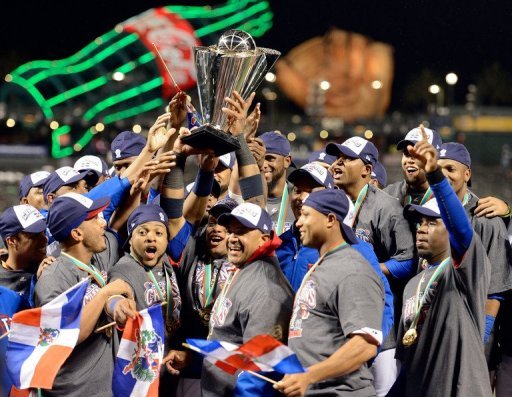 Dominican Republic celebrate winning the World Baseball Classic after beating Puerto Rico 3-0 on March 19, 2013 Dominican Republic celebrate winning the World Baseball Classic after beating Puerto Rico 3-0 on March 19, 2013