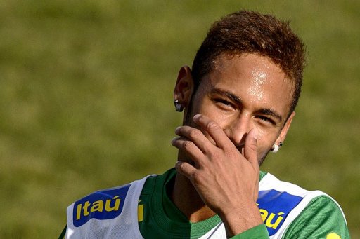 Brazil forward Neymar during a training session on March 20, 2013 in Nyon, on the eve of the friendly against Italy Brazil forward Neymar during a training session on March 20, 2013 in Nyon, on the eve of the friendly against Italy