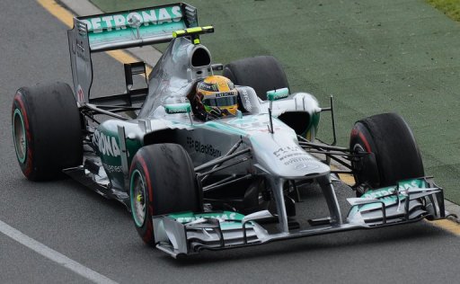 Lewis Hamilton drives in the Australian Grand Prix in Melbourne on March 17, 2013 Lewis Hamilton drives in the Australian Grand Prix in Melbourne on March 17, 2013