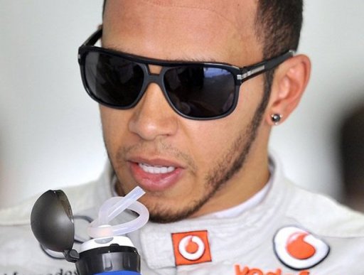 Lewis Hamilton drinks water during practice for the Japanese Grand Prix at the Suzuka circuit on October 6, 2012 Lewis Hamilton drinks water during practice for the Japanese Grand Prix at the Suzuka circuit on October 6, 2012