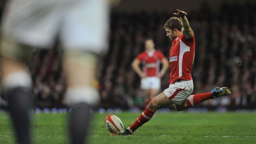 Wales's full back Leigh Halfpenny kicks a penalty in Cardiff, south Wales on March 16, 2013 Wales's full back Leigh Halfpenny kicks a penalty in Cardiff, south Wales on March 16, 2013