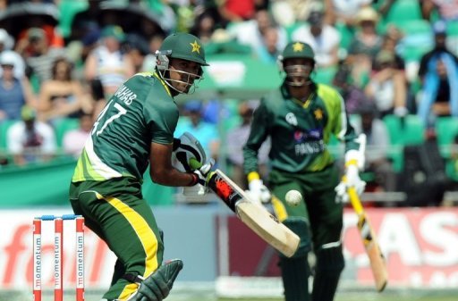 Pakistan's batsman Wahab Riaz at Willowmoore Park on March 24, 2013 Pakistan's batsman Wahab Riaz at Willowmoore Park on March 24, 2013