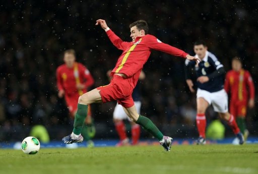 Gareth Bale of Wales sin a World Cup qualifier at Hampden Stadium, Glasgow, Scotland, on March 22, 2013 Gareth Bale of Wales sin a World Cup qualifier at Hampden Stadium, Glasgow, Scotland, on March 22, 2013