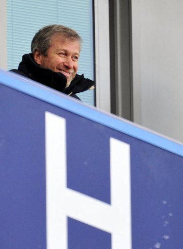 Chelsea's owner Roman Abramovich is pictured at an FA Cup fmatch in London on February 17, 2013 Chelsea's owner Roman Abramovich is pictured at an FA Cup fmatch in London on February 17, 2013