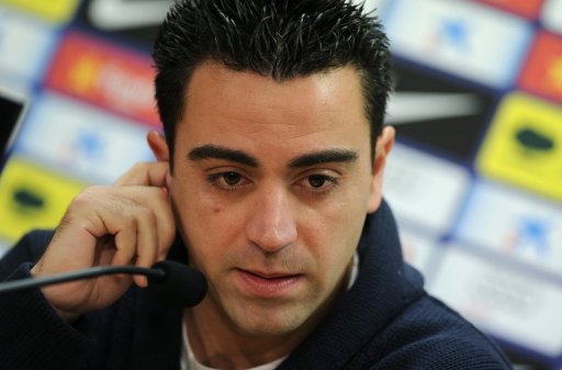 Spain midfielder Xavi Hernandez answers questions during a press conference in Barcelona, on February 21, 2013 Spain midfielder Xavi Hernandez answers questions during a press conference in Barcelona, on February 21, 2013