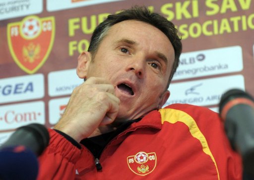 Branko Brnovic gestures during a press conference in Podgorica on November 14, 2011 Branko Brnovic gestures during a press conference in Podgorica on November 14, 2011