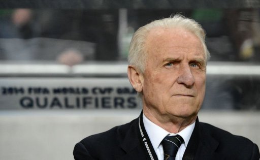 Republic of Ireland head coach Giovanni Trapattoni looks on during Sweden vs Ireland in Solna on March 22, 2013 Republic of Ireland head coach Giovanni Trapattoni looks on during Sweden vs Ireland in Solna on March 22, 2013