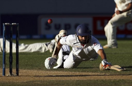England's Monty Panesar dives to make a run against New Zealand on March 26, 2013 England's Monty Panesar dives to make a run against New Zealand on March 26, 2013