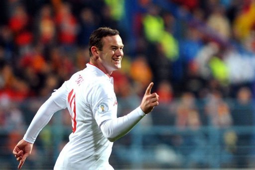 England's forward Wayne Rooney celebrates after scoring in Podgorica on March 26, 2013 England's forward Wayne Rooney celebrates after scoring in Podgorica on March 26, 2013