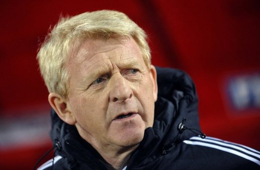 Scotland head coach Gordon Strachan during the World Cup qualifier at Serbia on March 26, 2013 Scotland head coach Gordon Strachan during the World Cup qualifier at Serbia on March 26, 2013
