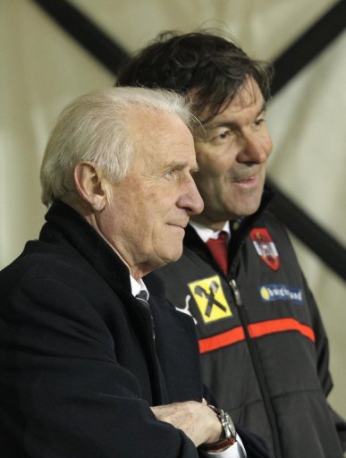 Giovanni Trapattoni (L) and his Austrian counterpart Marcel Koller before the clash in Dublin on March 26, 2013 Giovanni Trapattoni (L) and his Austrian counterpart Marcel Koller before the clash in Dublin on March 26, 2013