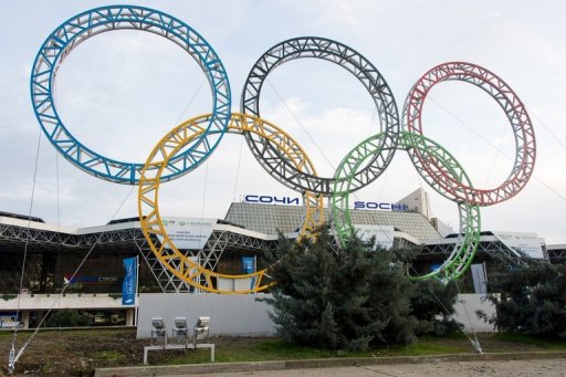 The Olympic Rings displayed outside Sochi/Adler International Airport on February 18, 2013 The Olympic Rings displayed outside Sochi/Adler International Airport on February 18, 2013