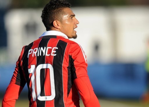 AC Milan's Kevin-Prince Boateng shouts towards fans during his side's friendly against Pro Patria, January 3, 2013 AC Milan's Kevin-Prince Boateng shouts towards fans during his side's friendly against Pro Patria, January 3, 2013
