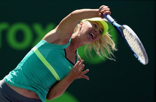Maria Sharapova serves on March 28, 2013 in Key Biscayne Maria Sharapova serves on March 28, 2013 in Key Biscayne