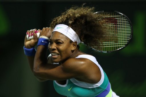 Serena Williams, seen in action against Agnieszka Radwanska, in Key Biscayne, Florida, on March 28, 2013 Serena Williams, seen in action against Agnieszka Radwanska, in Key Biscayne, Florida, on March 28, 2013