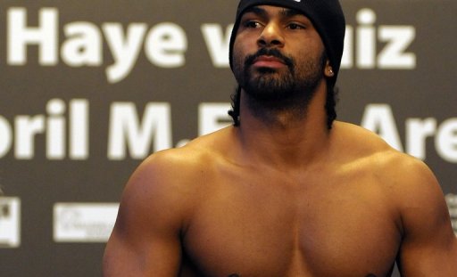 British boxer, David Haye at the Town Hall in Manchester, north-west England, on April 2, 2010 British boxer, David Haye at the Town Hall in Manchester, north-west England, on April 2, 2010