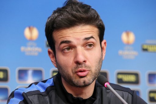 Andrea Stramaccioni, coach of Inter Milan addresses a press conference in Cluj, northern Romania on February 20, 2013 Andrea Stramaccioni, coach of Inter Milan addresses a press conference in Cluj, northern Romania on February 20, 2013