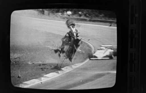 This screen grab from TF1 shows the crash that killed Gilles Villeneuve on May 8, 1982 This screen grab from TF1 shows the crash that killed Gilles Villeneuve on May 8, 1982