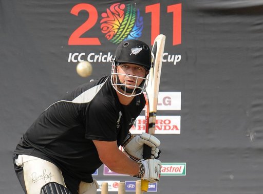 New Zealand batsman Jesse Ryder plays a shot during a training session in Colombo on March 29, 2011 New Zealand batsman Jesse Ryder plays a shot during a training session in Colombo on March 29, 2011