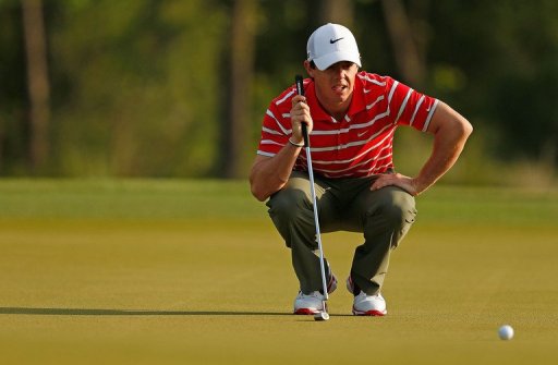 Rory McIlroy of Northern Ireland lines up his birdie putt at the Shell Houston Open on March 30, 2013, in Humble, Texas Rory McIlroy of Northern Ireland lines up his birdie putt at the Shell Houston Open on March 30, 2013, in Humble, Texas