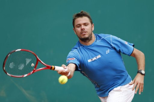 Switzerland's Stanislas Wawrinka hits a return on April 19, 2013 in Monaco Switzerland's Stanislas Wawrinka hits a return on April 19, 2013 in Monaco