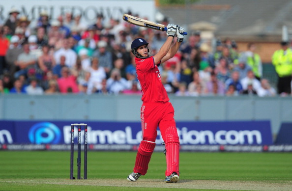 England batsman Alex Hales hits out during the 2nd NatWest series T20 match between England and Australia at Emirates Durham ICG on August 31, 2013 in Chester-le-Street, England. (Getty Images)