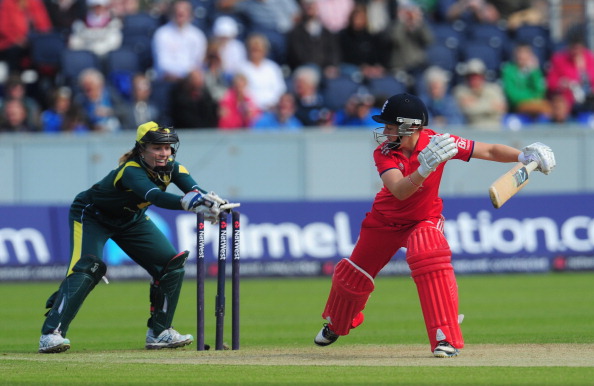 England batsman Heather Knight is stumped by Australia wicketkeeper Jodie Fields during the Women's Ashes Series